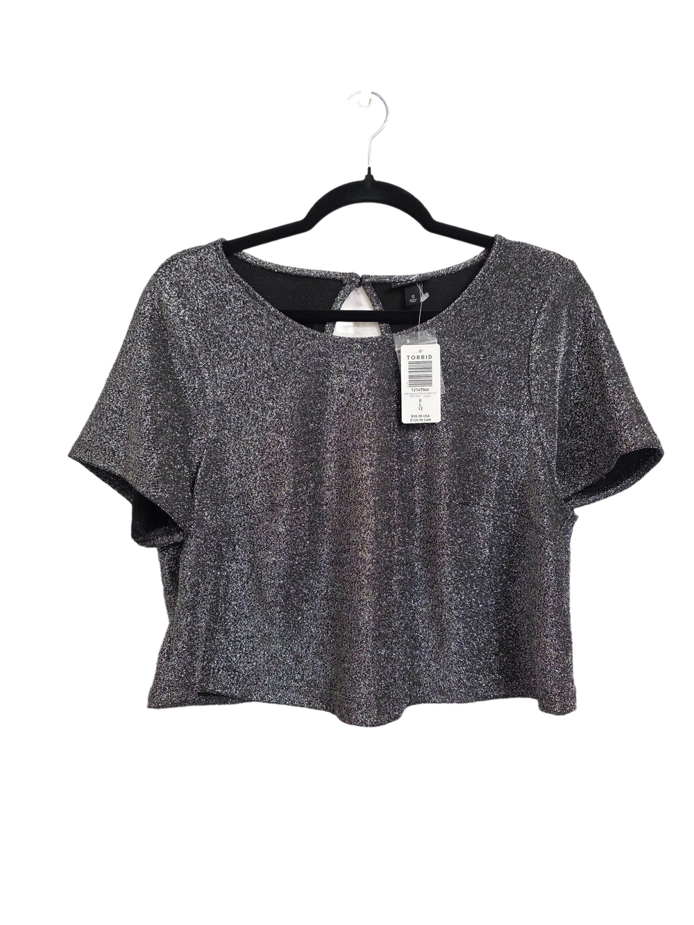 torrid Black & Silver Glitter Crop Top